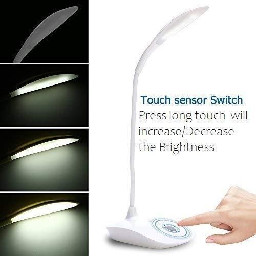 Flexible USB Led Desk Lamps/Table Lamp Study Reading Lamp USB Rechargeable Led Touch Led Lamp - White Table Lamp (21 cm, White)
