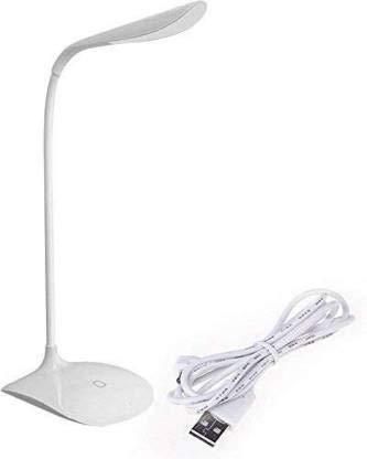 Flexible USB Led Desk Lamps/Table Lamp Study Reading Lamp USB Rechargeable Led Touch Led Lamp - White Table Lamp (21 cm, White)